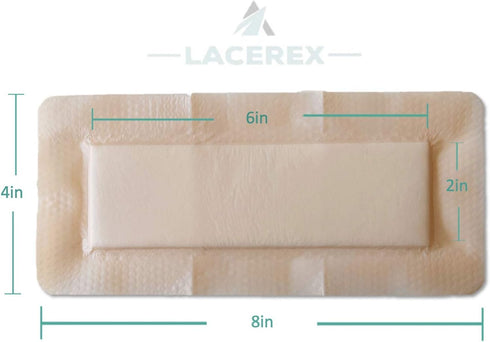 AWD Medical Bordered Silicone Foam Dressing - Waterproof Bedsore Silicone Bandages - Absorbent, Wound Dressing First Aid Bandage for Wound Care - ...