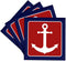 3dRose cst_165796_3 Red White and Blue Nautical Anchor Design-Ceramic Tile Coasters, Set of 4...