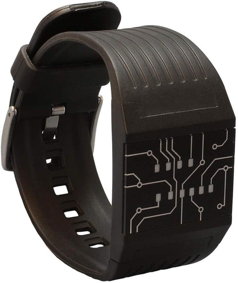 getDigital Binary Wrist Watch for Professionals with LED Lights - A Black Digital Clock That depicts The time as Binary Code...