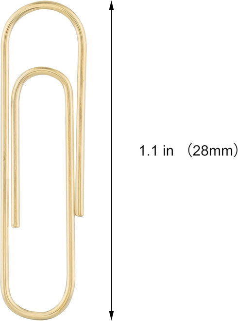 Paper Clips, 300-Count, Paperclips, Paper Clip, Gold Paper Clips, 1.1 Inch (28mm) Small Paper Clips...