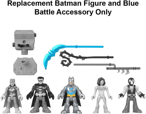 Replacement Part for Imaginext Playset Inspired by DC Superfriends - HGX97 ~ Replacement Poseable Batman Figure and Blue Battle Accessory...