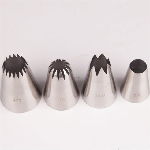 4-Piece Stainless Steel Piping Tips Set for Cake, Cookie & Cupcake Decorating...
