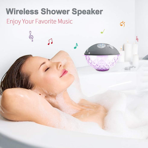 Floating Pool Speakers with Colorful Lights, IPX7 Waterproof Bluetooth Speaker for Pool, Crystal Clear Sound Hot Tub Speaker for Pool, Spa and Out...