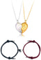 Stainless Steel His and Her Heart Lock Key Matching Puzzle Couples Pendant Necklace...