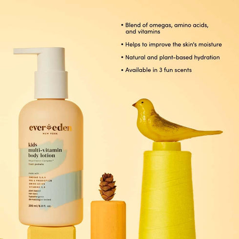 Evereden Kids Multi-Vitamin Body Lotion (6.8 fl.oz., Melon Juice): Plant-Based, Natural & Non-Toxic Moisturizing Kids Lotion | Nourishing & Protec...