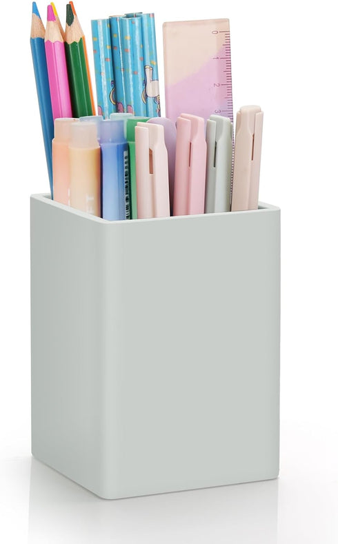Pen Holder for Desk,Nordic Elegance Square Silicone Pencil Holder Soft Minimalist Desk Pen Cup Stand Waterproof Multifunctional Office Supplies fo...
