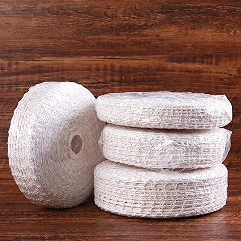 5m Cotton Meat Netting Elastic Smoked Meat Poultry Ham Netting Meat Butcher Twine Net Roll Wrapping Net Meat Tying Roll for Meat Cooking Meat Saus...