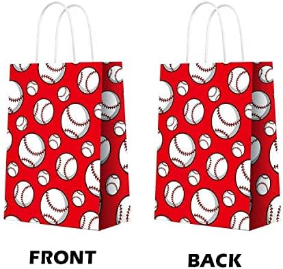 16 PCS Baseball Party Gift Bags for Baseball Party Supplies Birthday Decor Decorations Party Favor Goody Treat Candy Bag Baseball Pattern Gift Bag...