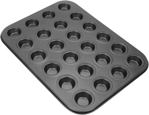 Muffin Pans, 24 Cups Nonstick Steel Cupcake Pan Muffin Baking Pan Bakeware Muffin Tin Black Cupcake Tray Mini Muffin Tins for Baking...