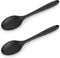 2PCS Black Silicone Spoons, Heat Resistant Spoons Silicone Cooking Spoon for Kitchen Cooking Serving Baking Stirring...