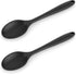 2PCS Black Silicone Spoons, Heat Resistant Spoons Silicone Cooking Spoon for Kitchen Cooking Serving Baking Stirring...