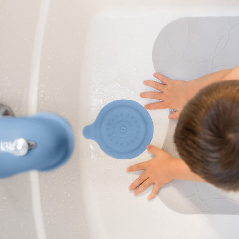 Ubbi Bathtub Drain Cover, Silicone Drain Stopper with Suction, Baby Bath Time Accessory, Cloudy Blue...