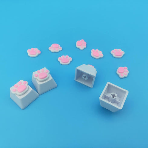 4 Pack Custom OEM R4 Keycaps PBT Mechanical Keyboard Keycaps Cute Cat Paw Key Cap Kawaii Gaming Keycaps for Mechanical Keyboard with Keycap Puller...