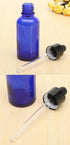 AKOAK 30ml Blue Glass Bottle with Dropper - for Essential Oils or Laboratory Chemicals, Pack of 3...