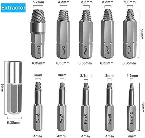 22pcs Damaged Screw Extractor Broken Screws and Bolt Stripped Remover Kit with Magnetic Extension Bit Holder & Socket Adapter...