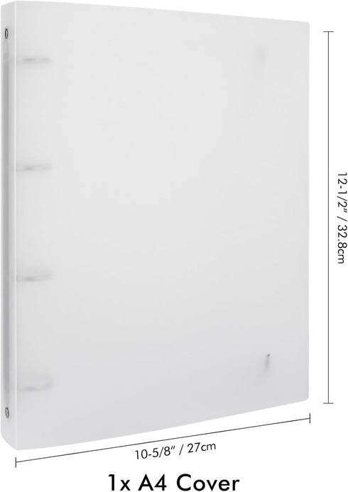 A4 4 Ring Binder Cover Clean Transparent Soft PVC for Refillable Notebook Shell withMatte surfaceforStamp & Die Storage Overall Size?Folded) 27x32...