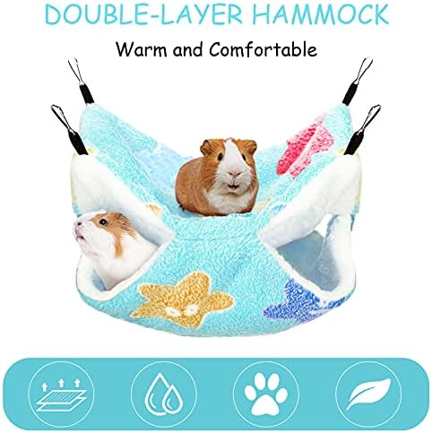 Boao 2 Pcs Guinea Pig Rat Hammock Guinea Pig Hamster Ferret Hanging Hammock Guinea Pig Accessories for Small Animals Chinchilla Parrot Sugar Glide...