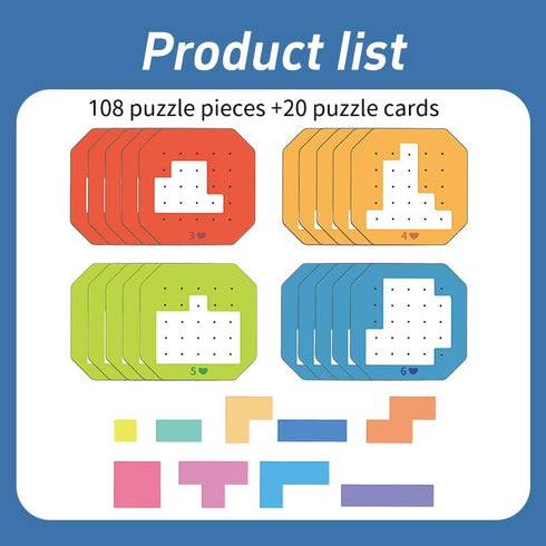 TMATCHOJOY Rainbow Russian Blocks Puzzle, Brain Teaser Toy, 3D Puzzle toys Game for Kids, Tangram Jigsaw Pattern Block puzzle toy, Preschool Games...
