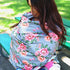 Breastfeeding Cover - Car Seat Cover with Bonus Strap Covers - Kiddo Kind Gray Floral...
