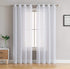 HLC.ME White Sheer Curtains 72 inches Long - 2 Panels Semi Sheer Voile Window Curtain Drapes Grommet Panels for Bedroom, Living Room & Kids Room (...