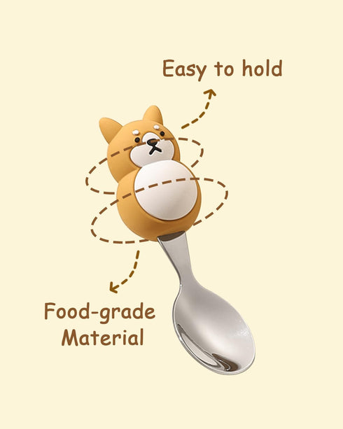 Toddler Utensils Baby Fork and Spoon Set with Case Food Grade 18/10 Stainless Steel Kids Silverware for Self Feeding Travel Flatware with Cute Han...