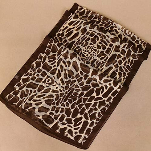 Long Medium Rectangle Sheer Chiffon Tan Brown Beige Cream Giraffe Leopard Cheetah Animal Print Scarf Women's Scarves Hijab Shawl Pashmina Headband...