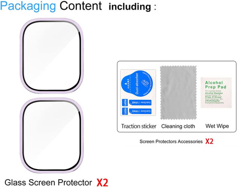 Suoman 2-Pack for Apple Watch Ultra 2 49MM Case/Ultra 49MM Case, Waterproof Ultra-Thin Full Coverage Metal Tempered Glass Screen Protector Cover C...