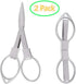 2 Pieces Stainless Steel Scissors Anti-Rust Folding Scissors Glasses-Shaped Mini Shear for Home and Travel Use...