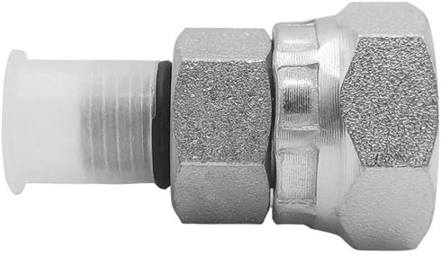 (2-PACK) 6900-04-06-O Hydraulic Hose Adapter Fitting 1/4" Male O-Ring Boss (7/16"-20UNF)×3/8" NPSM Female Pipe Swivel (3/8"-18NPSM) SAE Straight P...