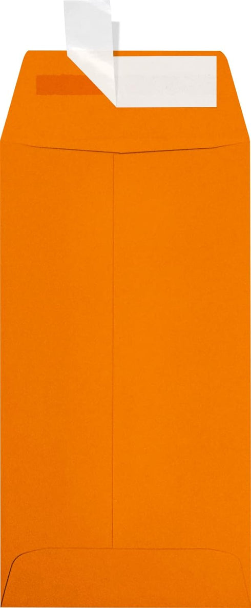 LUXPaper #7 Coin Envelopes | Peel & Press | 3 1/2" x 6 1/2" | Mandarin Orange | 80lb. Text | 50 Qty...