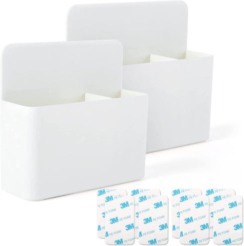 2 Pcs Magnetic Marker Holder Wall Mount Marker Caddy Pencil Holder for Dry Erase Whiteboard Fridge, Self Adhesive Marker Pen Holder for Home Offic...