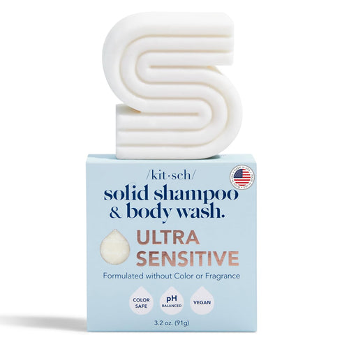 Kitsch 2-in-1 Shampoo Bar & Body Wash Bar for Sensitive Scalp & Skin, Made in US, Ultra Sensitive Shampoo Bars for Hair & Body, Vegan Soap Bar, 5 ...