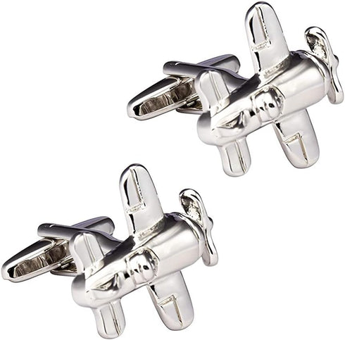 Propeller Plane Cufflinks (Silver)...