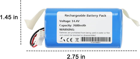 MULS 2600mAh Battery Replacement for Tikom L9000 L8000 G8000 Robot Vacuum Cleaner Yeedi K600 K650 K680 K700 Vacuum 14.4V...