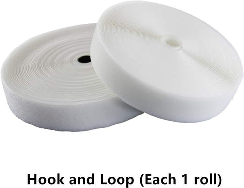 Sew on Hook and Loop Tape 3/4 Inch Width, Non-Adhesive Sticky Back, Sewing Fastening Tape Nylon Fabric Fastener Interlocking Tape Sewing Fasteners...