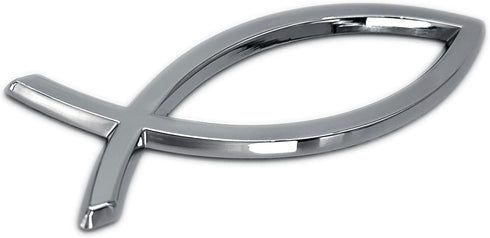 Elektroplate Christian Fish Chrome All Metal Emblem for Cars, Trucks, and All Auto | Universal Fit at 4" x 1.4" | Weatherproof...