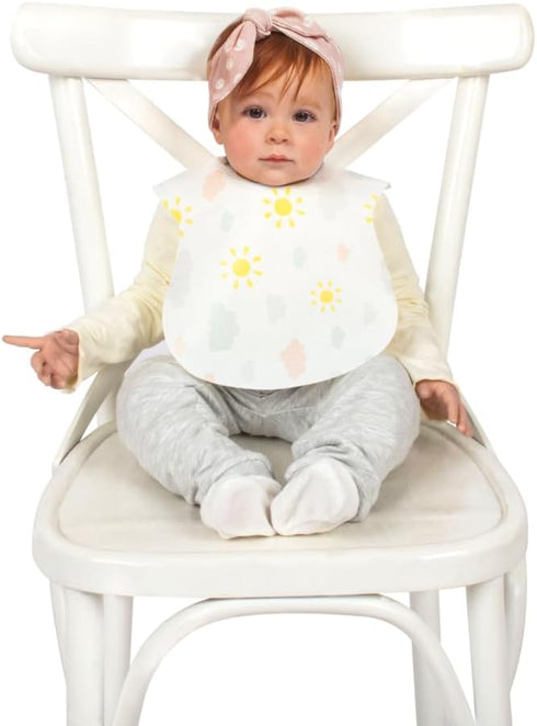 Disposable Lacing Bibs (Pack of 10) - Perfect for BLW, Restaurants, Traveling, Vacation and On-The-Go Feeding, Mess-Free Mealtimes, Travel-Friendl...
