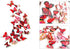 Somotersea 24PCS 3D Butterfly Wall Decal Removable Refrigerator Magnets Stickers Decor for Kids Room Decoration Home and Bedroom Art Mural Red...