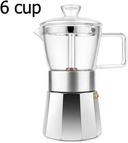 GEESTA Glass-Top Stovetop Espresso Moka Pot lid replacement - 6 cup...
