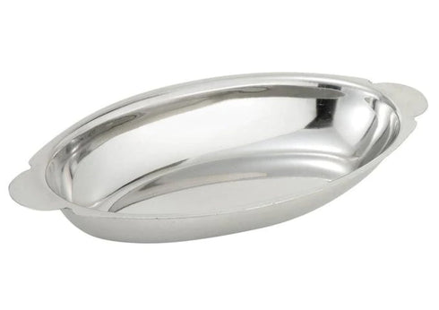 Winco Stainless Steel Oval Au Gratin Dish, 8-Ounce...