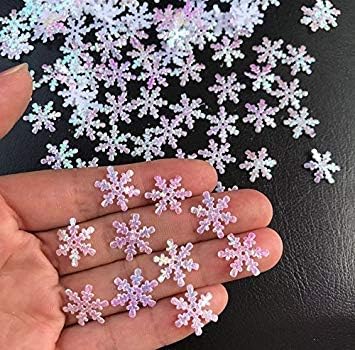 600Pcs White Winter Snowflake Table Confetti, Winter Wonderland Snowflake Confetti for Tables Winter Wonderland Birthday Baby Shower Table Decorat...