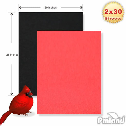PMLAND Gift Wrapping Tissue Paper - Black and Red - 20 Inches x 26 Inches 60 Sheets...