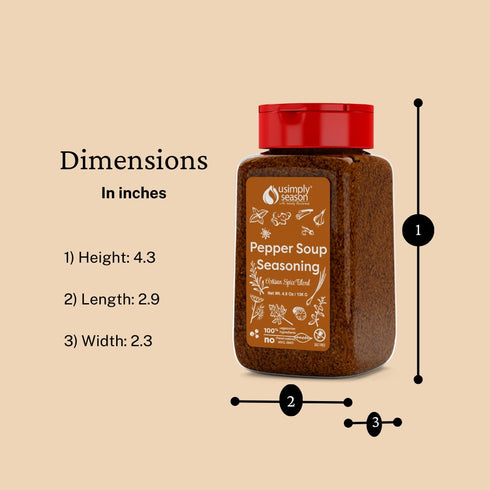 USimplySeason Pepper Soup Spice (4.8 oz) - African-Inspired Seasoning Blend - Vegan, Non-GMO, All-Natural - Ideal for Soups, Stews, Made in USA -O...