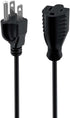 3 Prong Extension Cord Black 10A/125V/18AWG NEMA 5-15P to NEMA 5-15R Power Cable Extension,Applicable to PC,Monitor,TV,Electrical Appliances and M...