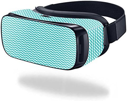 MightySkins Skin Compatible with Samsung Gear VR (Original) Cover wrap Sticker Skins Turquoise Chevron...