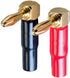 Monoprice 10 Pair Right Angle 24k Gold Plated Banana Speaker Wire Cable Screw Plug Connectors (121915) Black/Red...