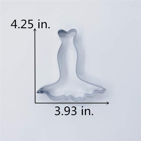 LILIAO Wedding Dress Cookie Cutter for Wedding/Engagement - 4 x 4.3 inches - Stainless Steel...