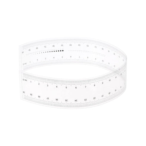 Film Flexible Ruler 30cm 0.5mm Scale PET Plastic Covered Folding Straight Ruler Calibration Soft Ruler Measuring Tool for Factory, Transparent...