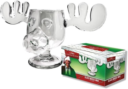 Spoontiques - National Lampoon’s Christmas Vacation Glass Moose Cup - Griswold Moose Mug - 4.5” - 8 Ounce, Glass...