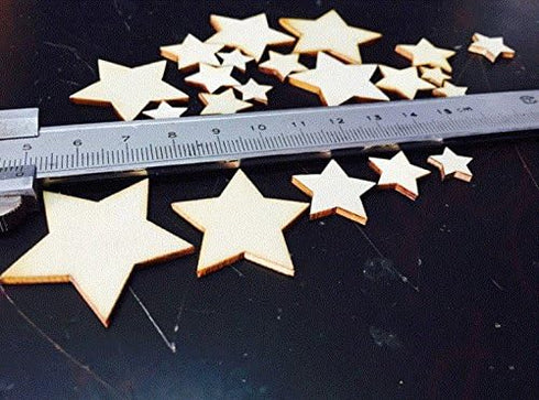 1Pack(100pcs) 5 Sizes Mixed Natural Wood Five-pointed Star Wedding Sewing Scarpbooking DIY Buttons Table Scatter Decoration...